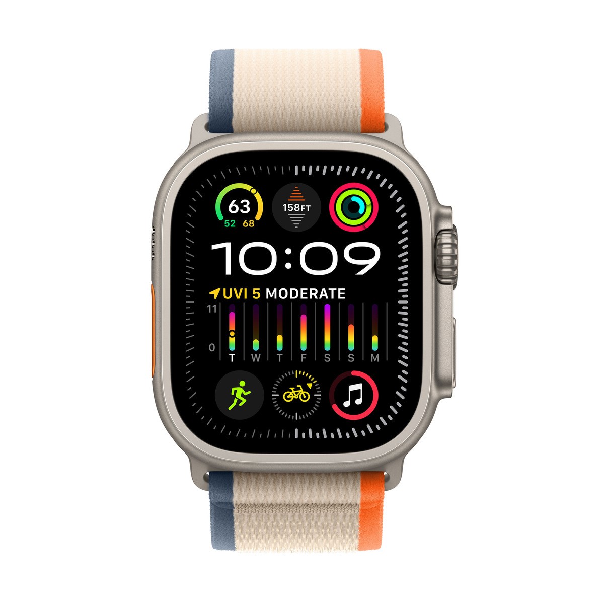 Apple Watch Ultra 2 GPS + Cellular, 49mm Titanium Orange/Beige Trail Loop M/L