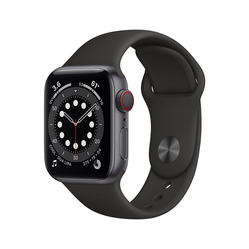 Apple Watch Series 6 40mm Alu Space Gray + Cellular Black Band