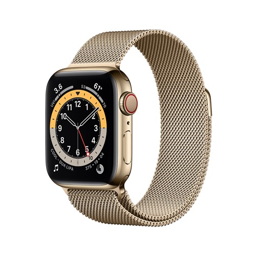 Apple Watch Series 6 40mm Rustfri stål Gold + Cellular Gold Milanese