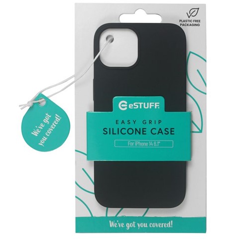 eSTUFF Silk-touch silicone case for iPhone 14 Plus - Black