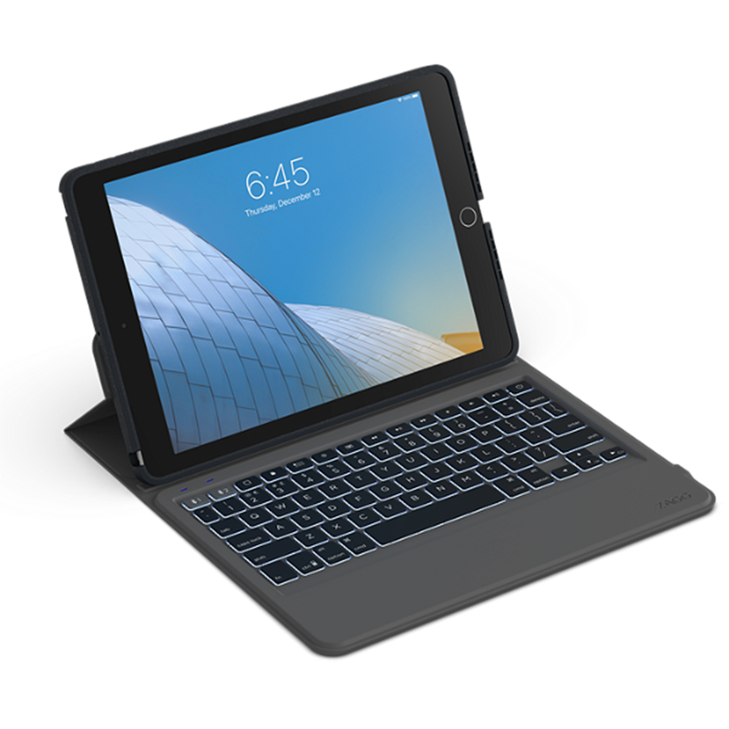 iPad 10.2 (2019) - ZAGG Rugged Messenger Keyboard Cover (Nordisk) - Sort (7/8/9) Gen.