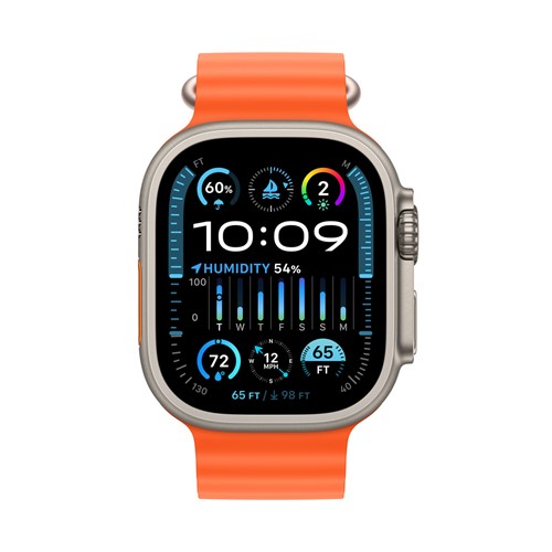 Apple Watch Ultra 2 GPS + Cellular, 49 MM Titanium Orange Ocean Band