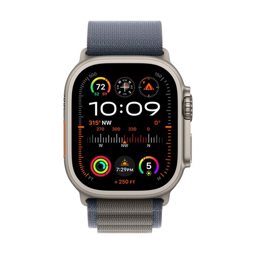 Apple Watch Ultra 2 GPS + Cellular, 49 MM Titanium Blue Alpine Loop - Medium