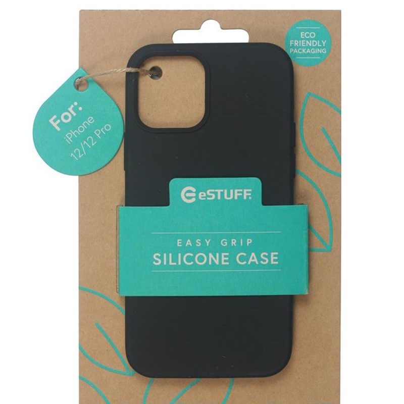 eSTUFF black silicone case iPhone 12 / 12 pro