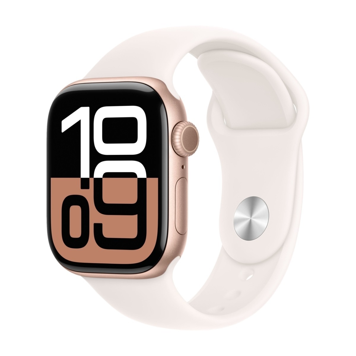 Apple Watch Series 10 GPS 42 mm rosaguld alum, sart fersken sportsrem - S/M