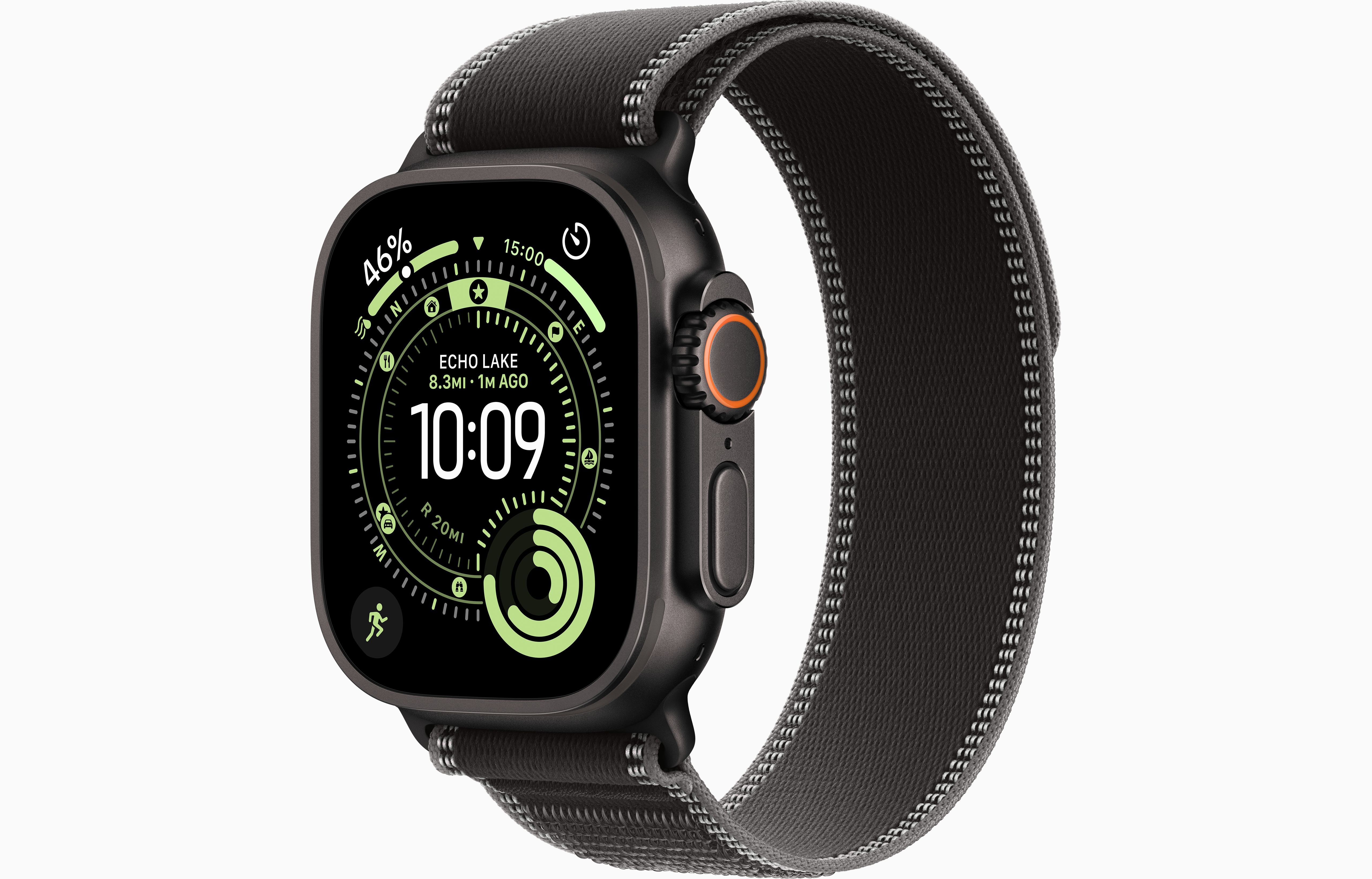 Apple Watch Ultra 3 GPS + Cellular 49mm Black Titanium Case with Black/Charcoal Trail Loop - M/L