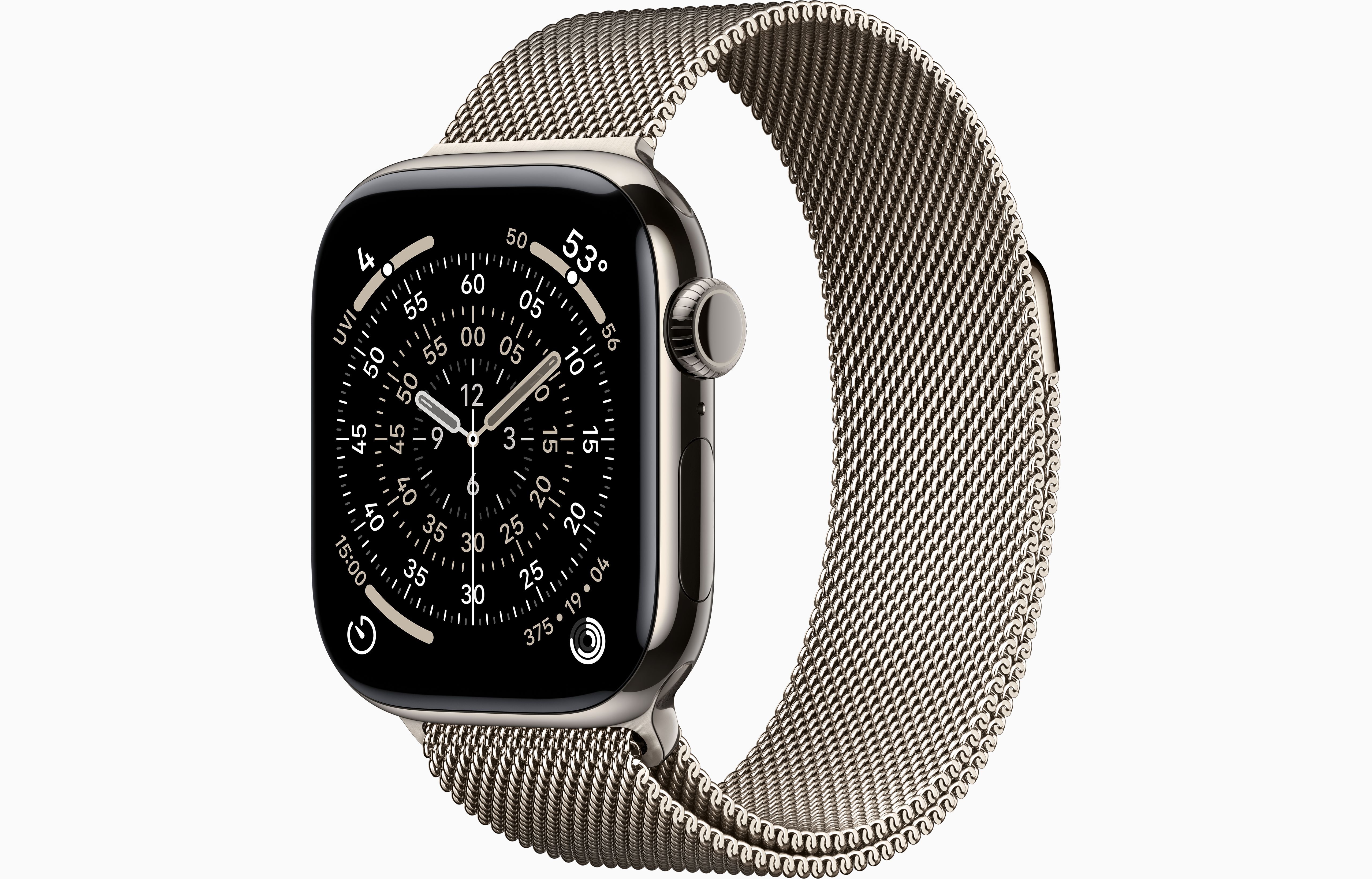 Apple Watch Series 11 GPS + Cellular 42mm Natural Titanium Case with Natural Milanese Loop
