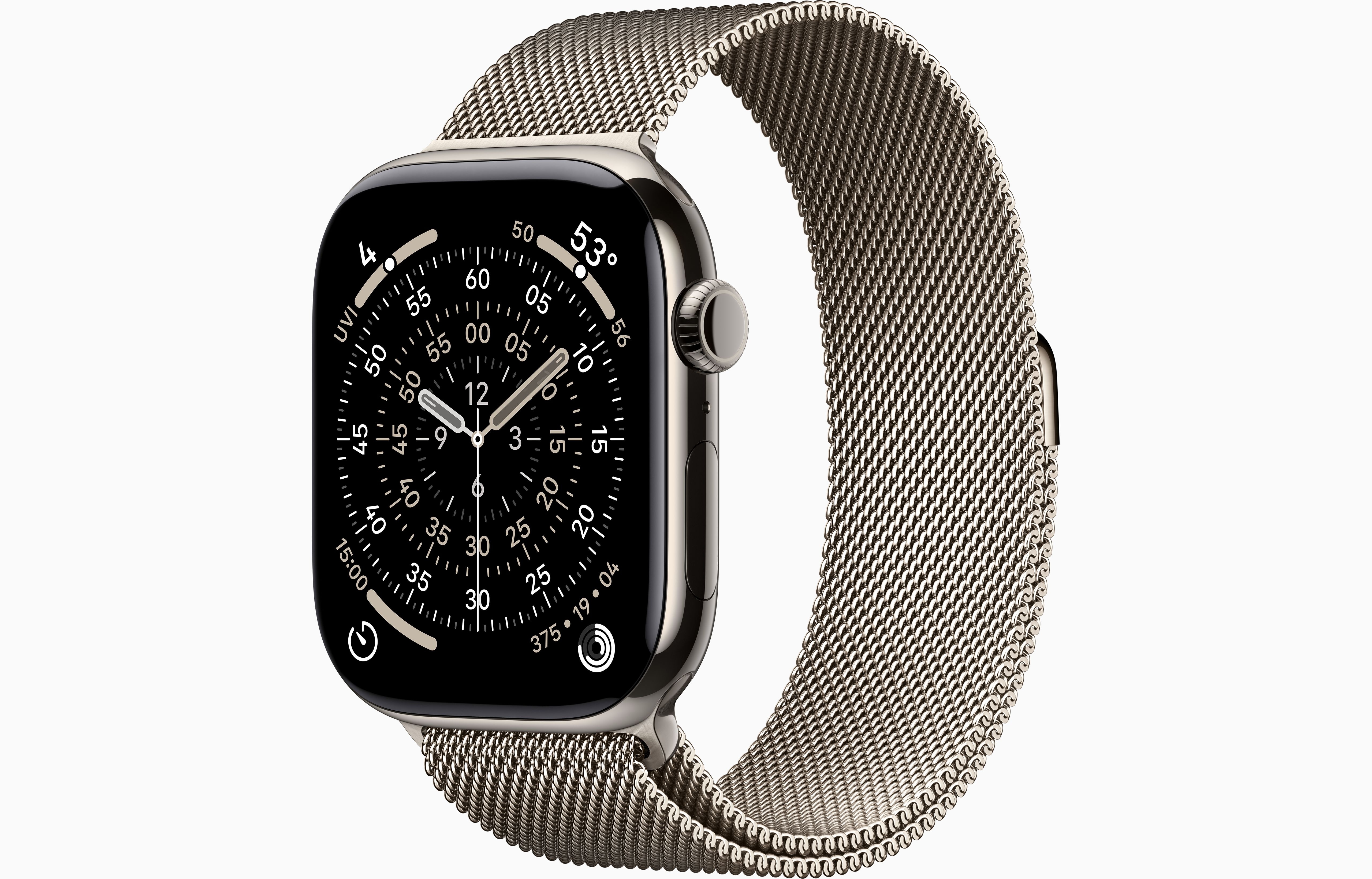 Apple Watch Series 11 GPS + Cellular 46mm Natural Titanium Case with Natural Milanese Loop - M/L