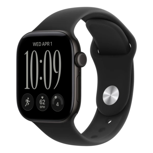 Apple Watch Series 12 GPS 42 mm sort aluminium, sort Sportsrem - S/M
