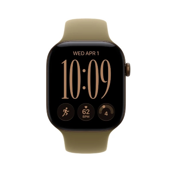 Apple Watch Series 12 GPS 46 mm mørk bronze aluminium, olivengrøn Sportsrem - S-M - 2.jpg
