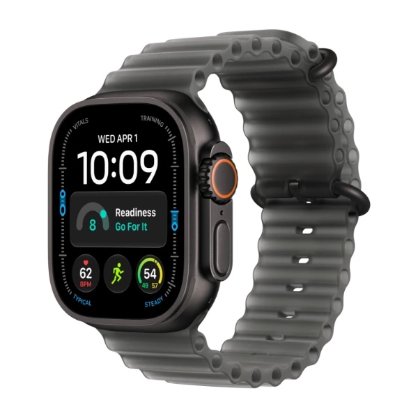 Apple Watch Ultra 4 GPS + Cellular 49 mm sort titanium, halvtransparent sort Ocean-rem