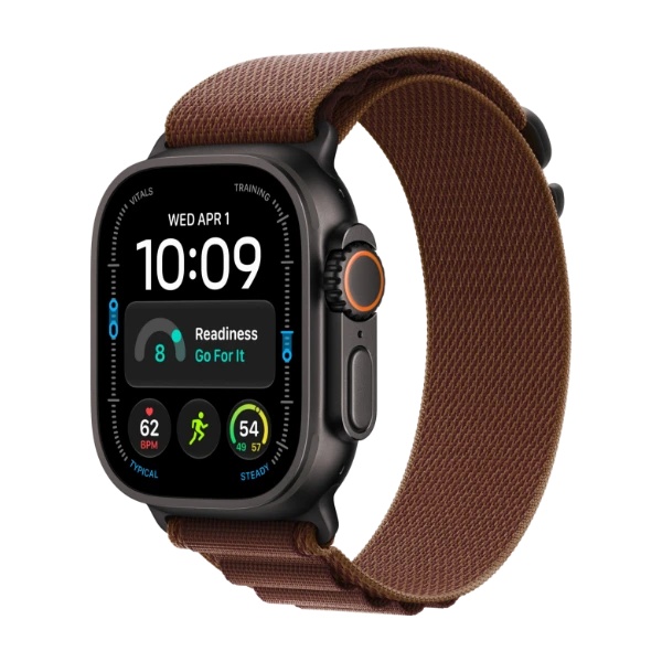 Apple Watch Ultra 4 GPS + Cellular 49 mm sort titanium, bordeaux Alpine Loop - M