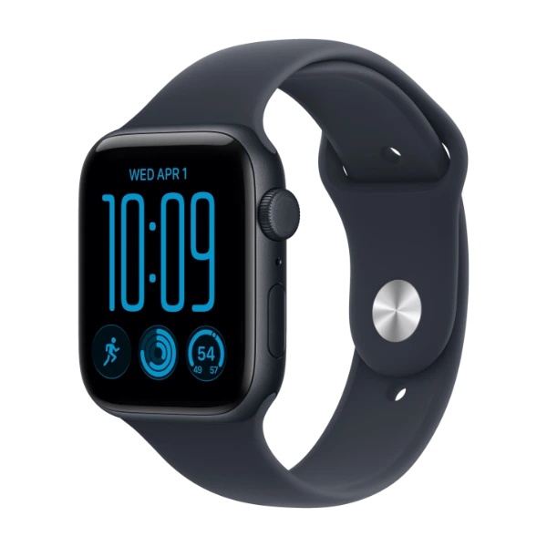 Apple Watch SE 3 GPS + Cellular 44 mm midnat aluminium, marineblå Sportsrem - S/M